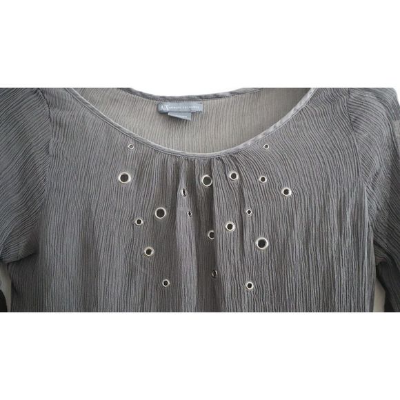 Armani Exchange Women's Sz L Gray Boho Style Lightweight Tunic Top - Picture 5 of 7